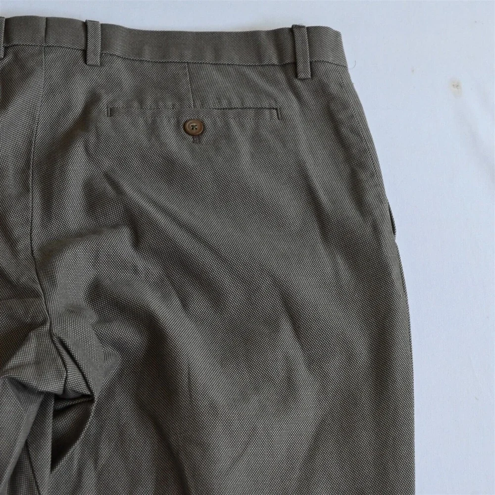 Banana Republic 36x32 Brown‎ Birdseye Cotton Non Iron Standard Mens Dress Pants